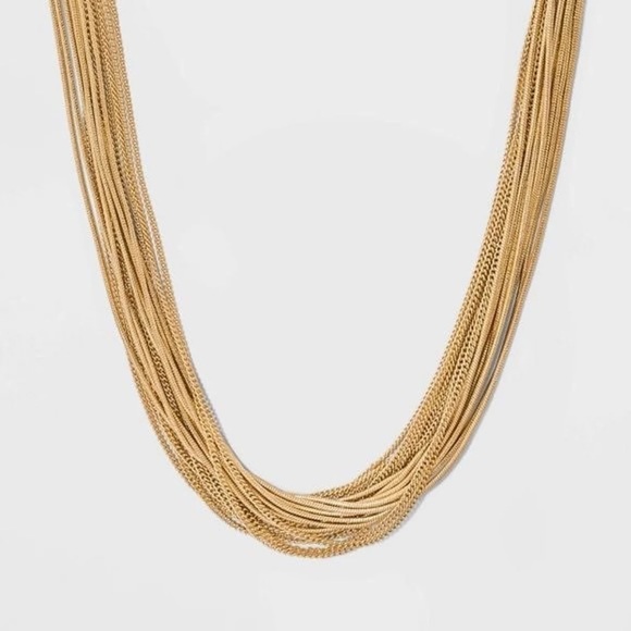 A new day gold multi-layered chain necklace - Picture 3 of 5